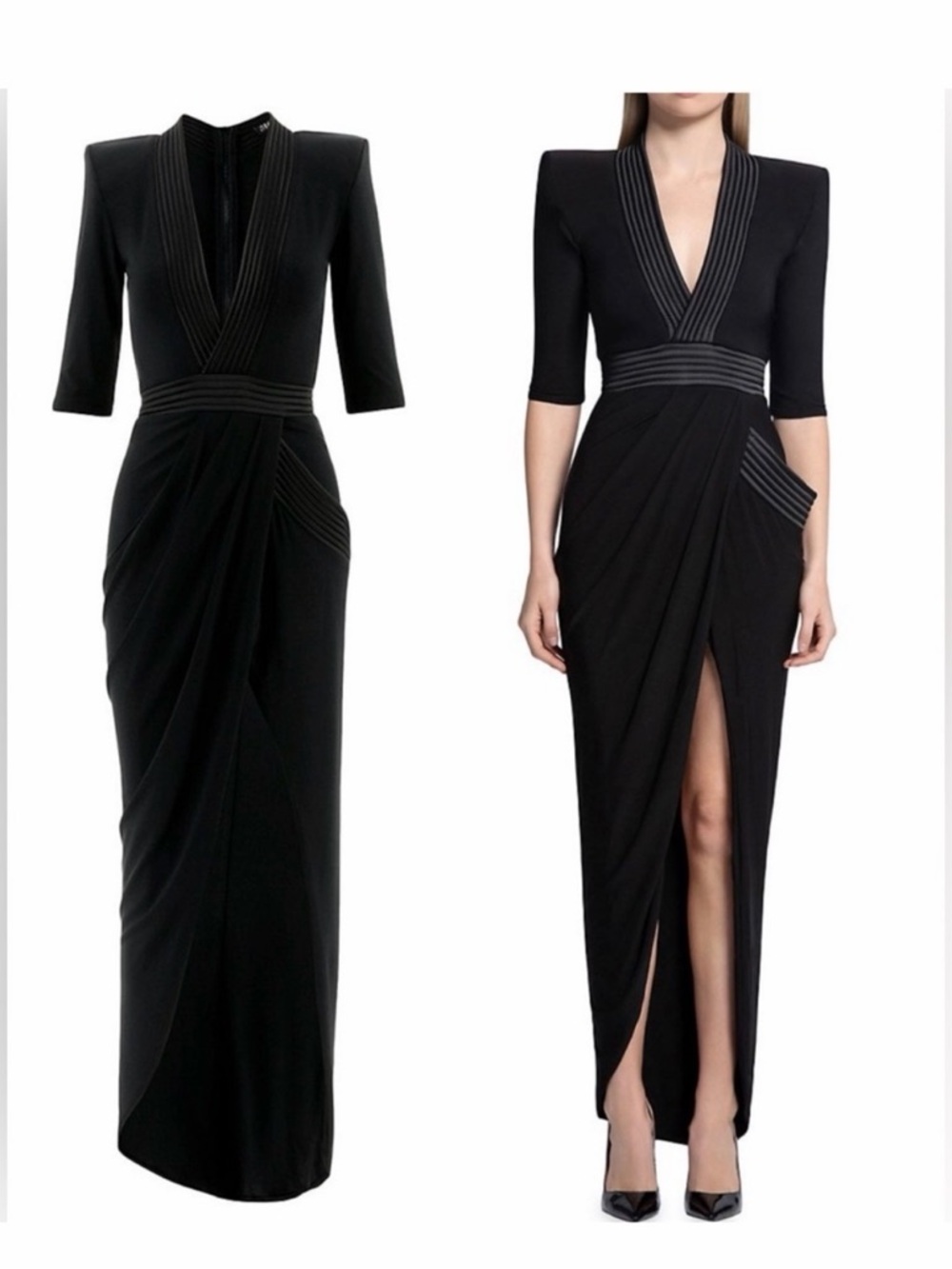 ZHIVAGO Signature Eye Of Horus Asymmetric Gown Dress small 4